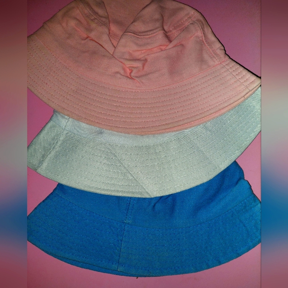 Blue,White And Pink Bucket Hats